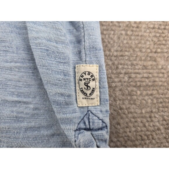 Todd Snyder LS Polo Shirt Men Sz Medium Wash/Faded Soft Denim Indigo Blue Cotton - Picture 7 of 16